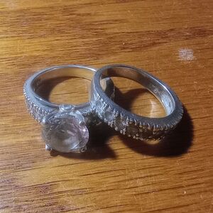 Elegant Silver Women's Ring Set